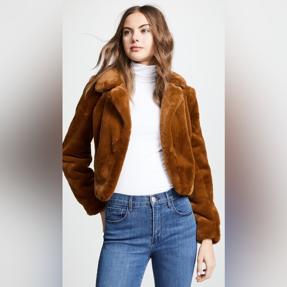 BLANKNYC Cropped Faux Fur Jacket